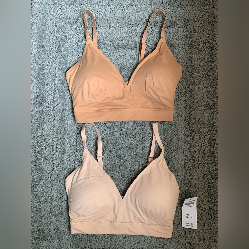 Abercrombie & Fitch Next to Naked V-Neck Bralette Set - Nude Honey Almond